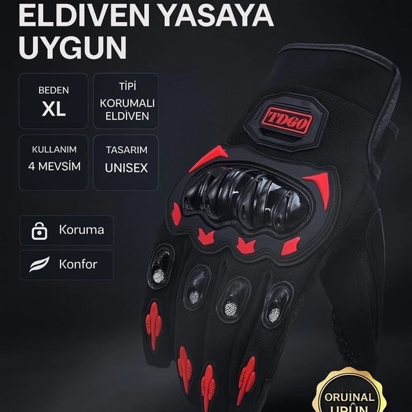 Tdgo Motosiklet Korumalı Eldiven Yasaya Uygun 4 Mevsimlik ürün görseli 1