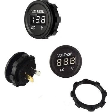 DC 7V-30V Mini Panel Voltmetre - Beyaz LED Ekran - Resim 2