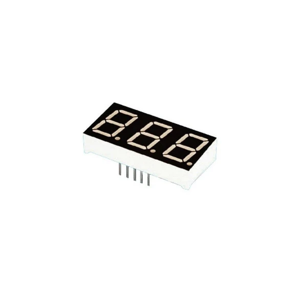 14mm 3’lü Kırmızı LED 7 Segment Display – Ortak Katot, Siyah Yüzey ürün görseli 1