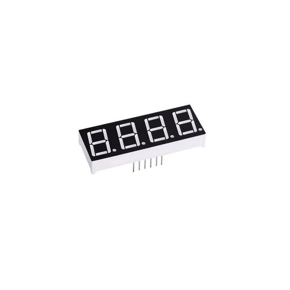 14mm Dörtlü Kırmızı LED 7 Segment Display – Ortak Anot, Siyah Yüzey ürün görseli 1