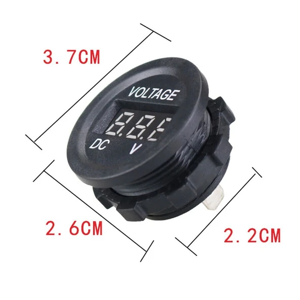 DC 7V-30V Mini LED Voltmetre Panel Tipi - Yeşil Ekran - Resim 2