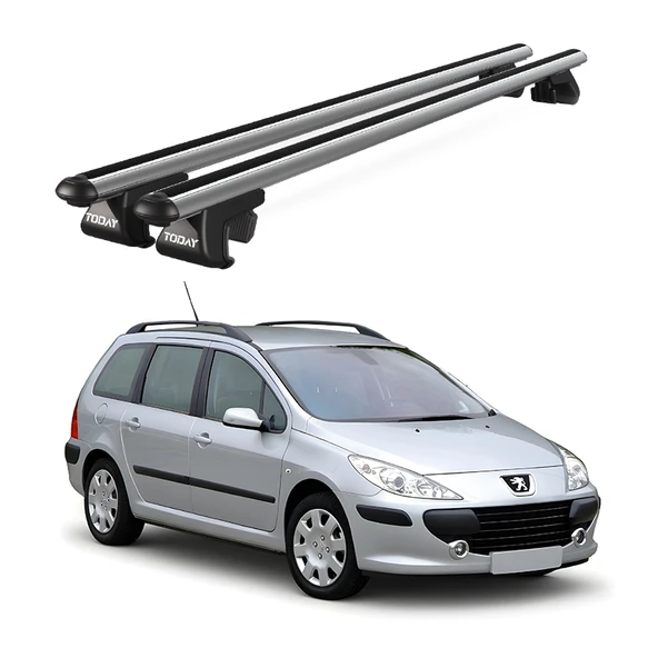 Venüs Peugeot 307 Station Wagon (2001-2008) Uyumlu Gri Ara Atkı Port Bagaj Tavan Barı ürün görseli 1