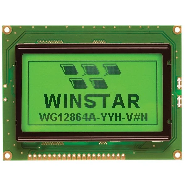 WG12864A-YYH-V#N – 128x64 Grafik LCD Ekran (Yeşil Arka Işıklı) ürün görseli 1