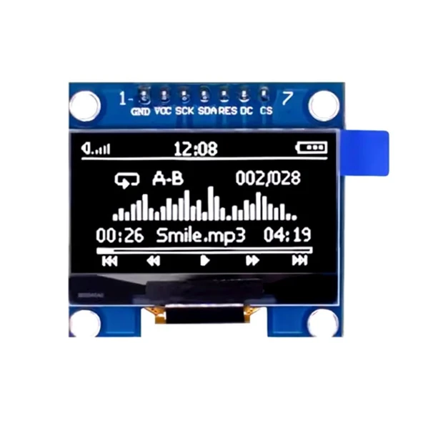 1.3'' 128x64 7 Pin OLED Grafik LCD Ekran Modülü – SSD1306 – I2C – Beyaz ürün görseli 1