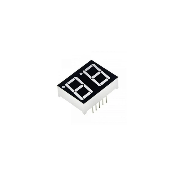 14mm 2’li Kırmızı LED 7 Segment Display – Ortak Katot, Siyah Yüzey ürün görseli 1