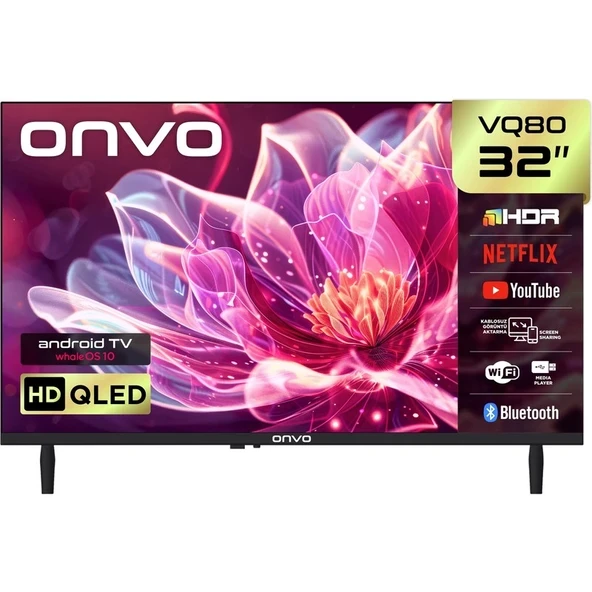 Onvo 32VQ80F2HA 32'' 82 Ekran Uydu Alıcılı HD Ready WhaleOS QLED TV ürün görseli 1