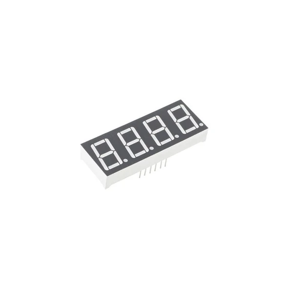 14mm 4’lü Kırmızı LED 7 Segment Display – Ortak Katot, Gri Yüzey ürün görseli 1