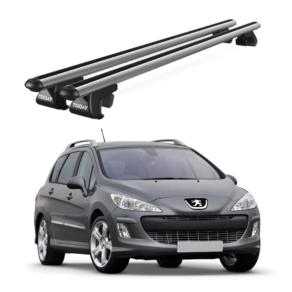 Venüs Peugeot 308 Station Wagon (2008-2014) Uyumlu Gri Ara Atkı Port Bagaj Tavan Barı ürün görseli 1