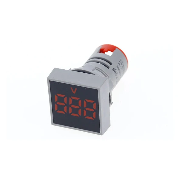 22mm AC 60-500V Dijital Voltmetre - Kırmızı ürün görseli 1
