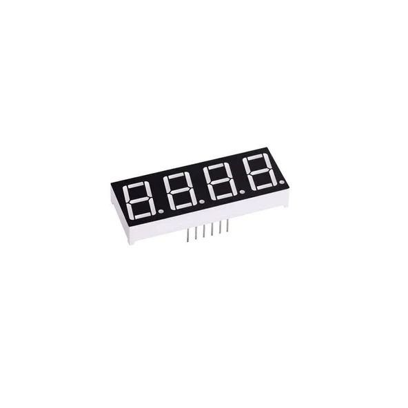 14mm 4’lü Kırmızı LED 7 Segment Display – Ortak Katot, Siyah Yüzey ürün görseli 1