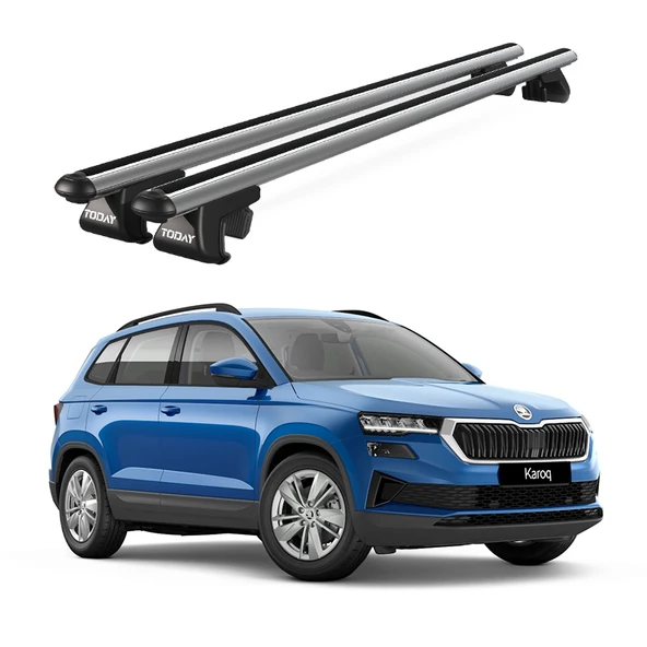 Venüs Skoda Karoq (2017 Ve Sonrası) Uyumlu Gri Ara Atkı Port Bagaj Tavan Barı ürün görseli 1
