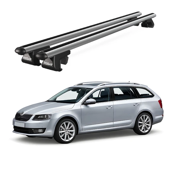 Venüs Skoda Octavia Wagon (2013 Ve Sonrası) Uyumlu Gri Ara Atkı Port Bagaj Tavan Barı ürün görseli 1