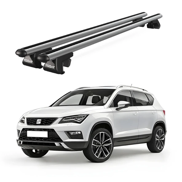 Venüs Seat Ateca (2016 Ve Sonrası) Uyumlu Gri Ara Atkı Port Bagaj Tavan Barı ürün görseli 1