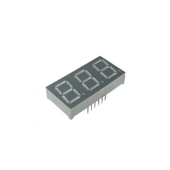 14mm 3’lü Kırmızı LED 7 Segment Display – Ortak Katot, Gri Yüzey ürün görseli 1