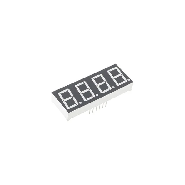 14mm Dörtlü Kırmızı LED 7 Segment Display – Ortak Anot, Gri Yüzey ürün görseli 1