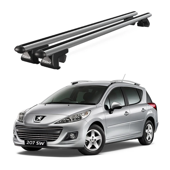 Venüs Peugeot 207 Station Wagon (2007-2013) Uyumlu Gri Ara Atkı Port Bagaj Tavan Barı ürün görseli 1