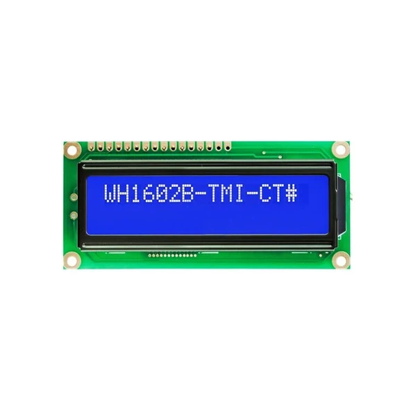 2x16 Karakter LCD Ekran – WH1602B-TMI-CT – Mavi Arka Işık, Beyaz Karakter ürün görseli 1
