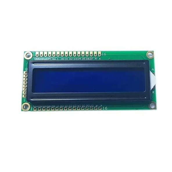 2x16 Karakter LCD Ekran – BJ1602A2 – Mavi Arka Işık – Sol Üst & Sol Alt Pin Seçenekli ürün görseli 1