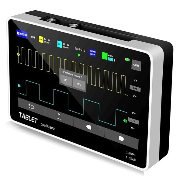 ADS1013D 2 Kanal 100MHz Dijital Osiloskop 7'' TFT Kapasitif Dokunmatik Ekran ürün görseli 1