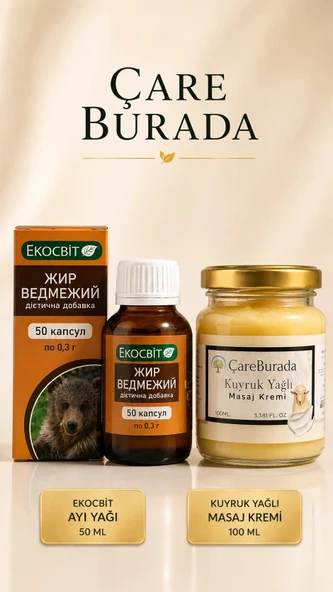 ÇareBurada Ekocbit Ayı Yağı 50 ml & ÇareBurada Kuyruk Yağlı Masaj Kremi 100 ml ürün görseli 1
