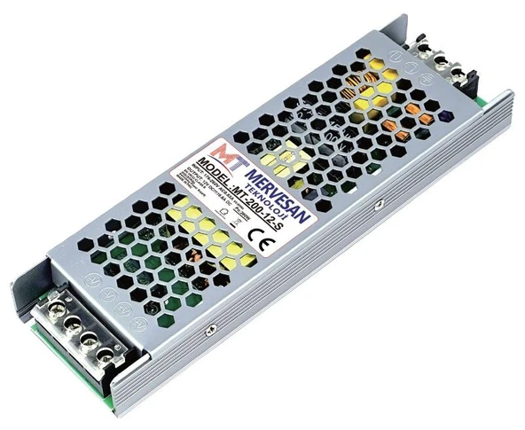 MERVESAN MT-200-12-S 12V 16.5A SLIM ADAPTÖR ürün görseli 1