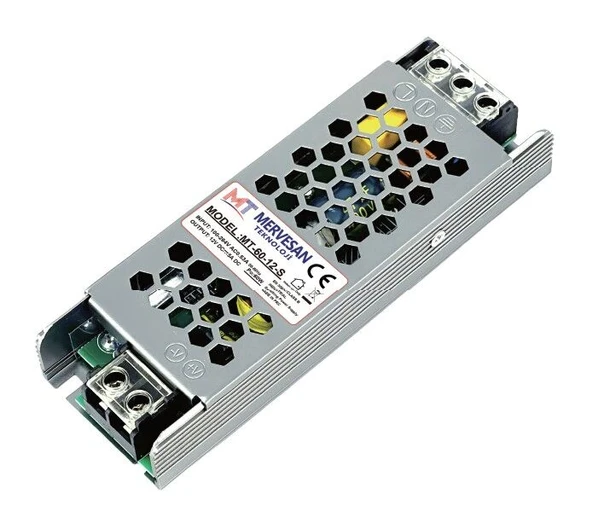 MERVESAN MT-60-12-S 12V 5A SLIM ADAPTÖR ürün görseli 1