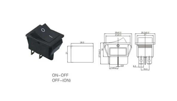 IC-106 Geniş Işıksız Anahtar ON-OFF - Resim 2