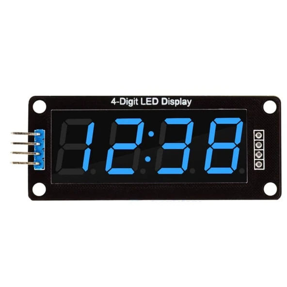 4 Digit LED Display Saat Modülü - TM1637 (Mavi Işık) ürün görseli 1