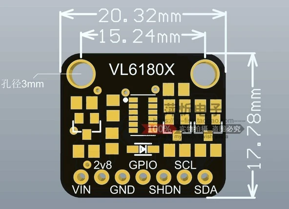 VL6180 Optik Mesafe Sensörü Modülü - 3,3-5V - I2C - Resim 2