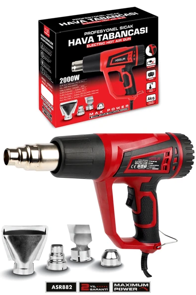 2000 Watt 2 Kademeli 4 Başlıklı Sıcak Hava Tabancası ürün görseli 1
