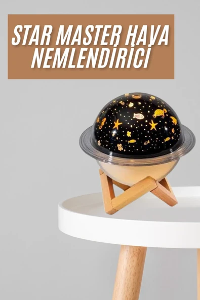 Hava Nemlendirici Led Işıklı Gece Lambası Yıldız Görünümlü Renk Değiştiren ürün görseli 1