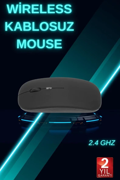 Siyah Wireless Kablosuz Sessiz Mouse Bluetooth Bağlantılı ürün görseli 1