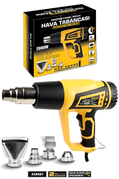 2000 Watt 2 Kademeli 4 Başlıklı Sıcak Hava Tabancası ürün görseli 1