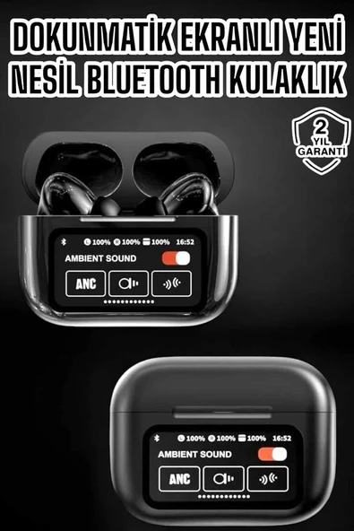 Bluetooth Kulaklık Kablosuz Ekranlı Anc/enc Destekli Dokunmatik ürün görseli 1