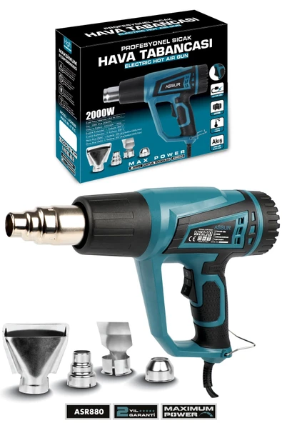 2000 Watt 2 Kademeli 4 Başlıklı Sıcak Hava Tabancası ürün görseli 1