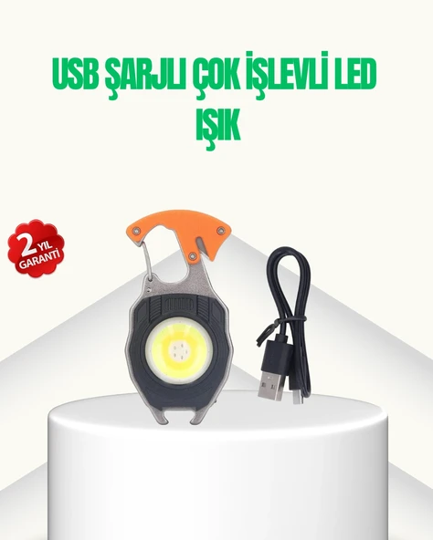 Çok İşlevli Usb Şarjlı Anahtarlık Fener ürün görseli 1