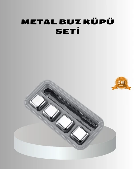 Paslanmaz Metal Buz Küpleri Seti Klipsli Sulandırmadan Soğutma Özellikli ürün görseli 1
