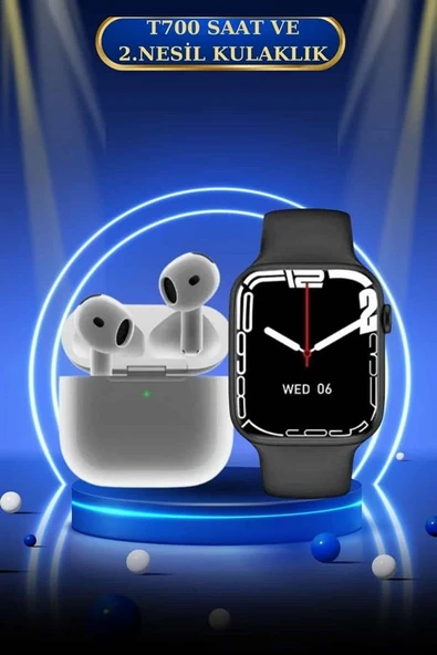 3.nesil Tws Bluetooth Kulaklık Ve Dokunmatik Ekran Akıllı Saat Sesli Görüşme ürün görseli 1