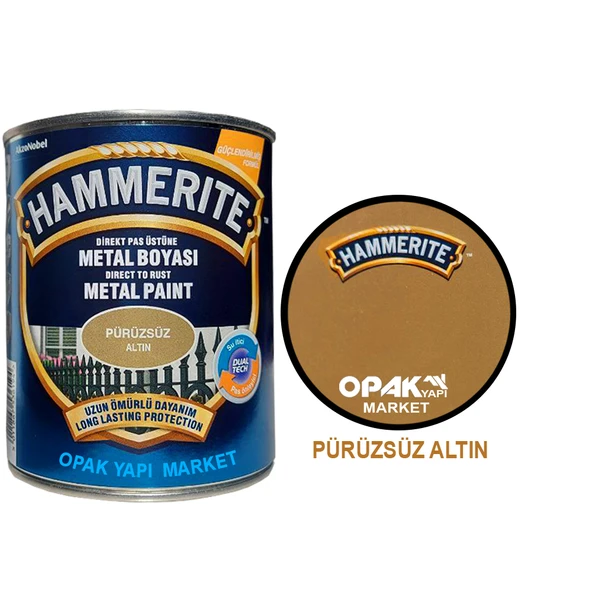 Hammerite Düz Altın 0,75L - Resim 4