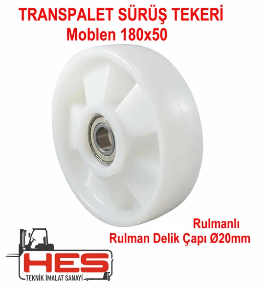 Poliamid Transpalet Tekerleği 180x50 mm  (Rulmanlı) ürün görseli 1