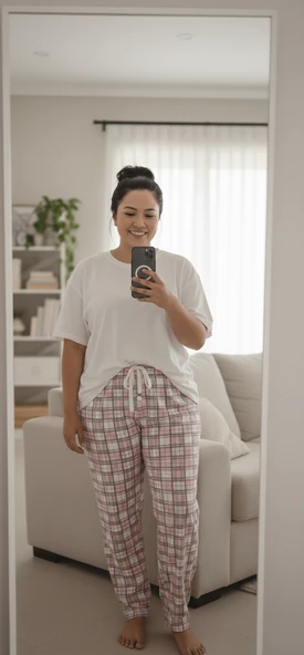 ŞERİCE Kadın Büyük Beden Pamuklu İnce Nefes Alan Kumaş Pijama Altı (XL dan 3XL bedene kadar uyumludur) ürün görseli 1