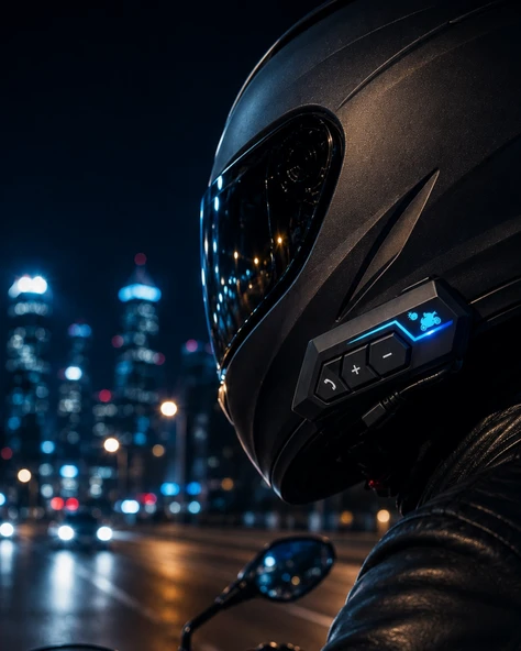 Bluetooth Motosiklet Kask Kulaklığı Mikrofonlu Kablosuz Sürüş Intercomu ürün görseli 1