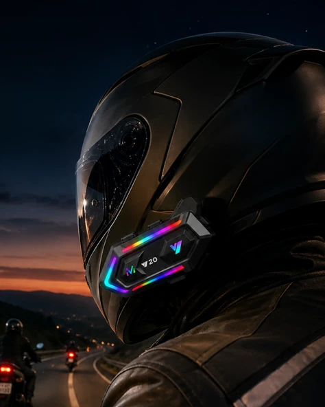 Bluetooth 5.3 Motosiklet Kask Intercom Kulaklık 1000 Metre Bağlantı ürün görseli 1