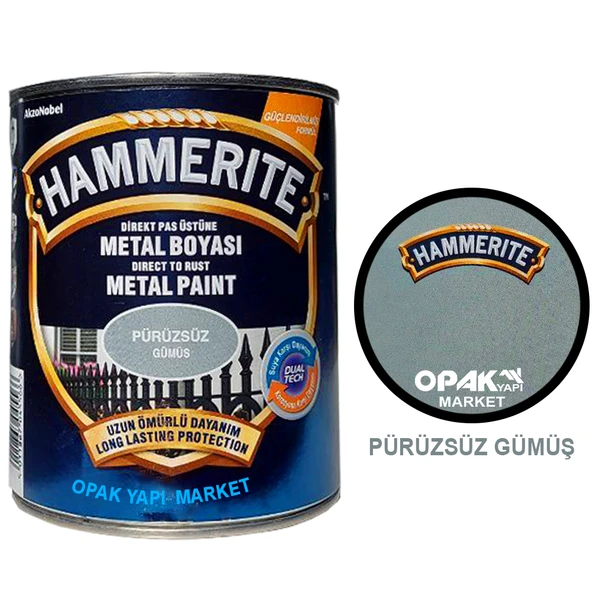 Hammerite Düz Gümüş 2,5L - Resim 4