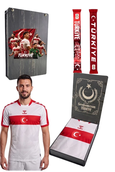 TÜRKİYE ORİJİNAL LİSANSLI HUMMEL BEYAZ TÜRKİYE FORMASI UV KUTU ve ATKI HEDİYELİ ürün görseli 1