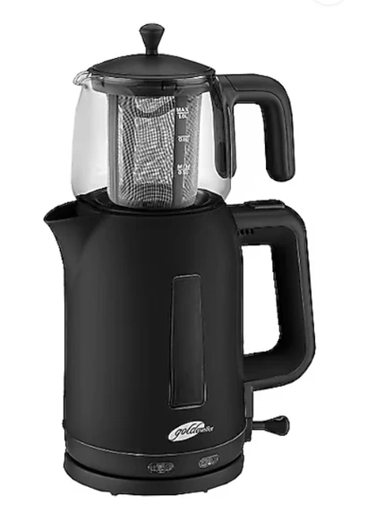 Goldmaster GM-7321S Papatya Siyah 2200 W Cam Demlikli Çay Makinesi ürün görseli 1