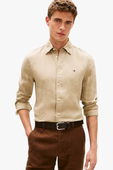 Tommy Hilfiger   PIGMENT DYED LI SOLID RF SHIRT Erkek Yeşil Gömlek - MW0MW41530 ürün görseli 1