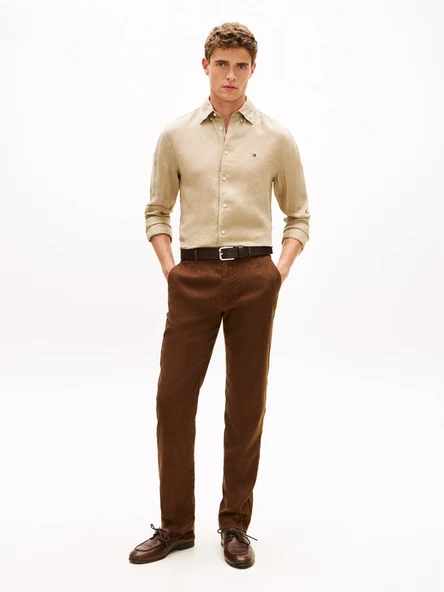Tommy Hilfiger   PIGMENT DYED LI SOLID RF SHIRT Erkek Yeşil Gömlek - MW0MW41530 ürün görseli 1