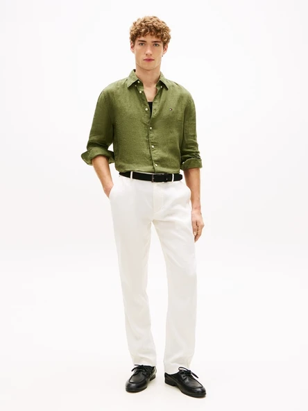 Tommy Hilfiger   PIGMENT DYED LI SOLID RF SHIRT Erkek Yeşil Gömlek - MW0MW41530 ürün görseli 1