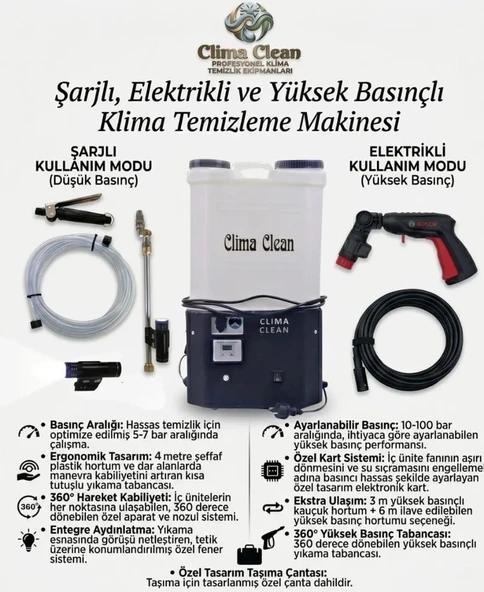 ELEKTRİKLİ VE ŞARJLI KLİMA TEMİZLEME POMPASI ürün görseli 1